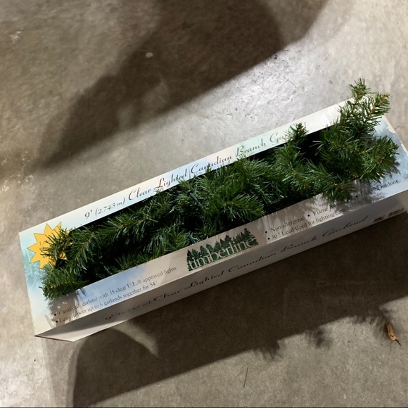 9’ Clear Pre-Lit Faux Greenery Branch Garland